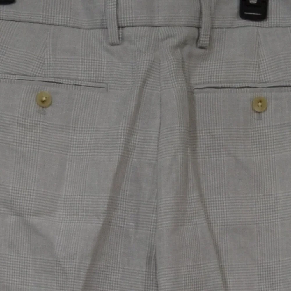 Men's -Tailored-Fit, Linen-Blend Plaid Suit Trouser from Banana Republic